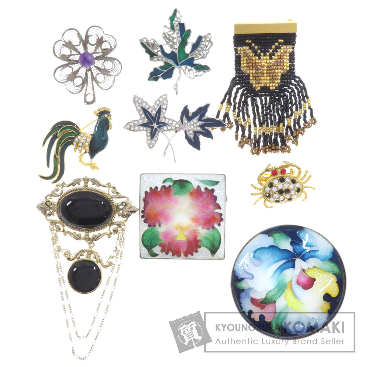 9-piece set Brooch Metal SV 19.3g　Ladies