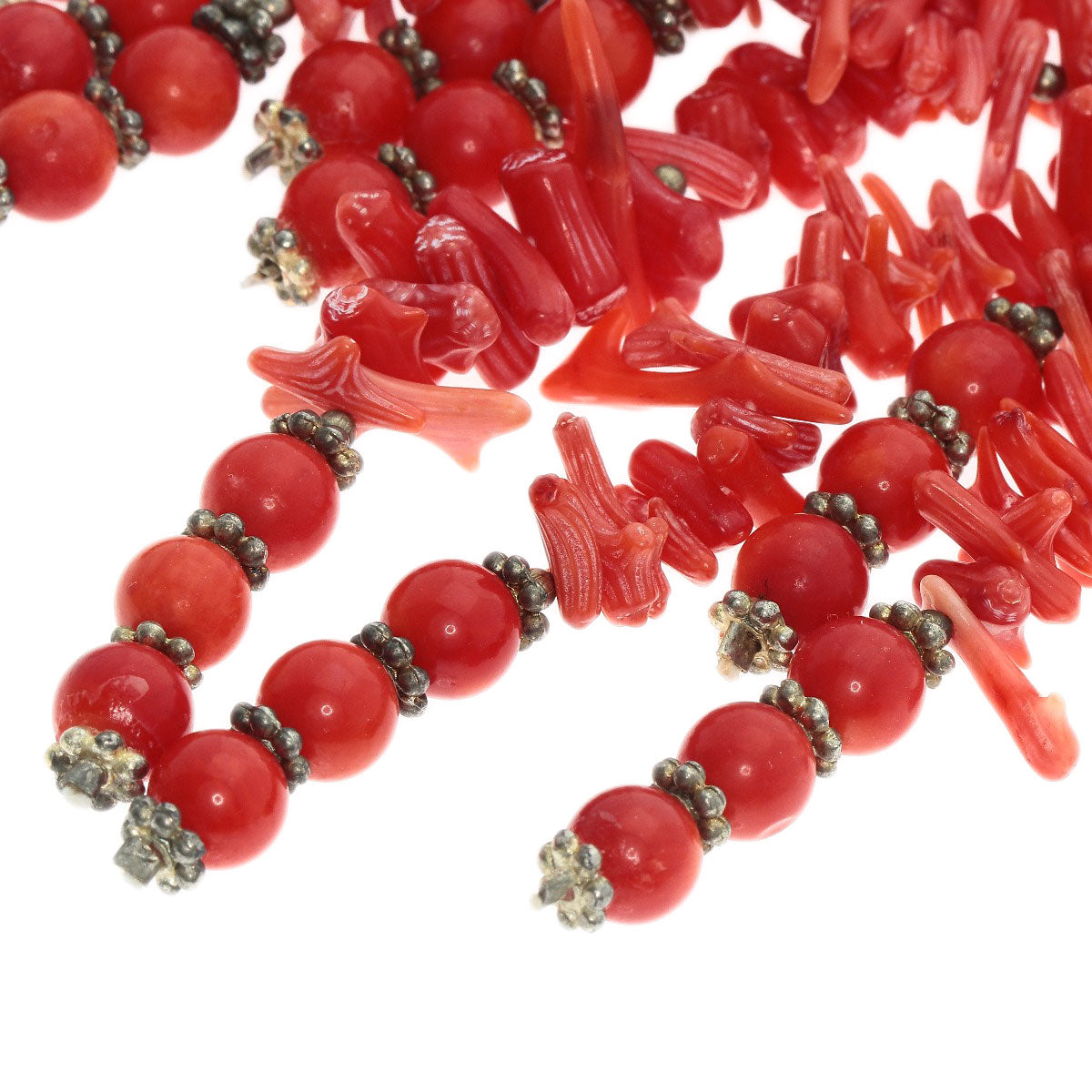 Coral Coral Black Coral 5-piece Necklace Metal  227.2g　Ladies