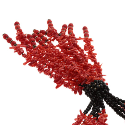 Coral Coral Black Coral 5-piece Necklace Metal  227.2g　Ladies