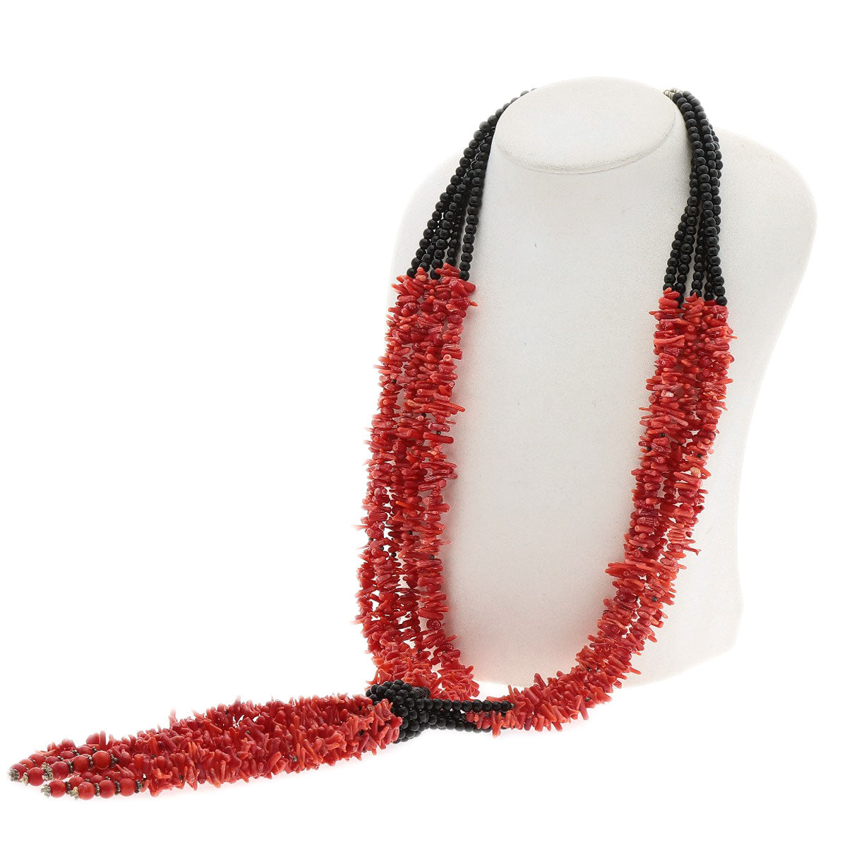 Coral Coral Black Coral 5-piece Necklace Metal  227.2g　Ladies