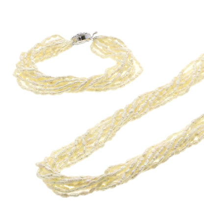 Freshwater Pearl 10-strand Bracelet 2-piece set Necklace Silver 75.7g　Ladies