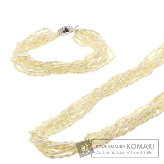 Freshwater Pearl 10-strand Bracelet 2-piece set Necklace Silver 75.7g　Ladies