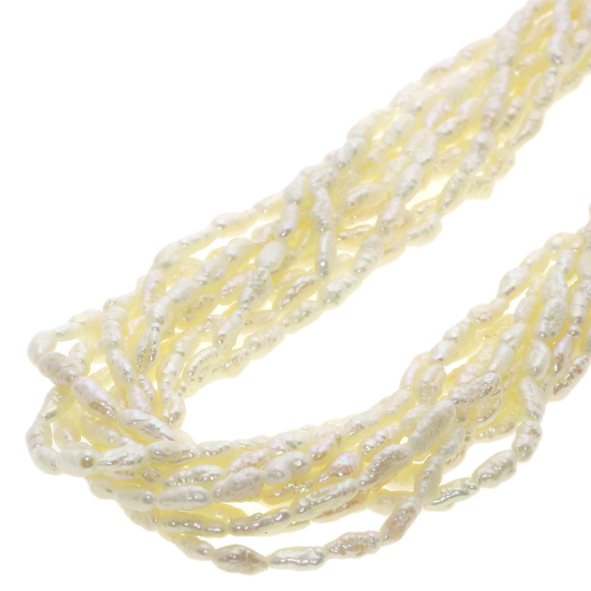 Freshwater Pearl 10-strand Bracelet 2-piece set Necklace Silver 75.7g　Ladies