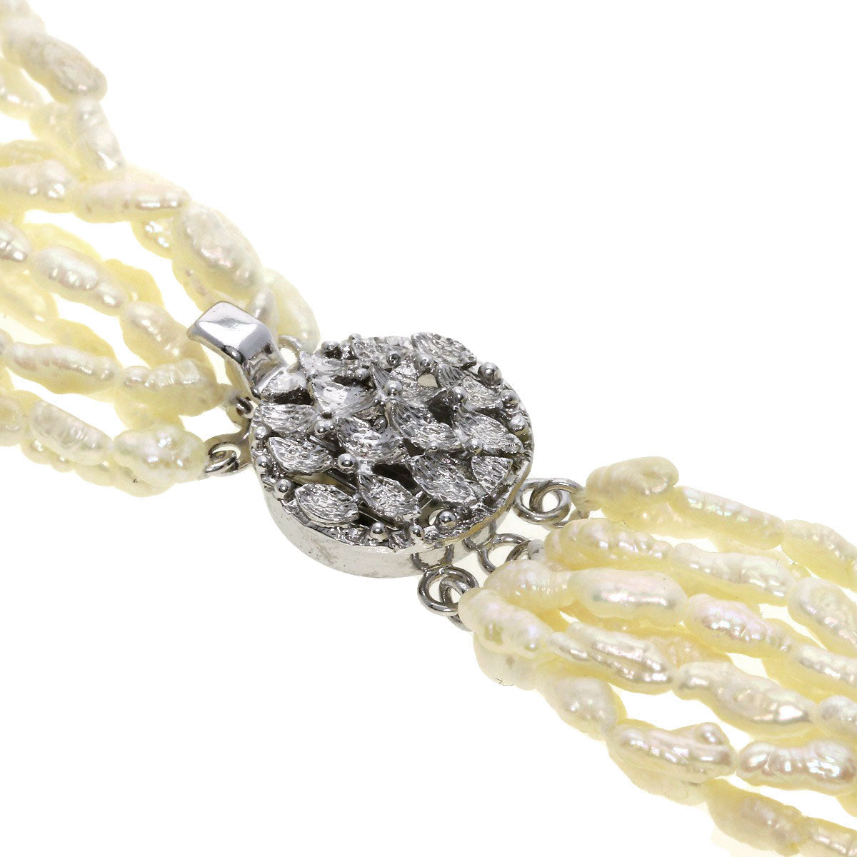 Freshwater Pearl 10-strand Bracelet 2-piece set Necklace Silver 75.7g　Ladies