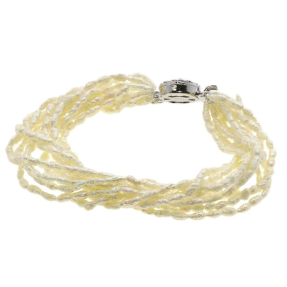 Freshwater Pearl 10-strand Bracelet 2-piece set Necklace Silver 75.7g　Ladies