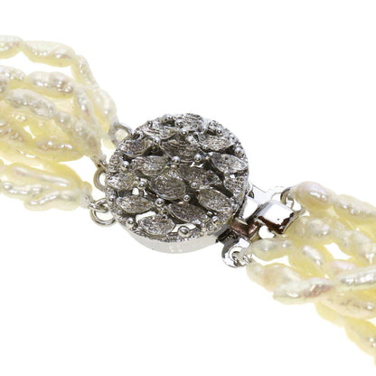 Freshwater Pearl 10-strand Bracelet 2-piece set Necklace Silver 75.7g　Ladies