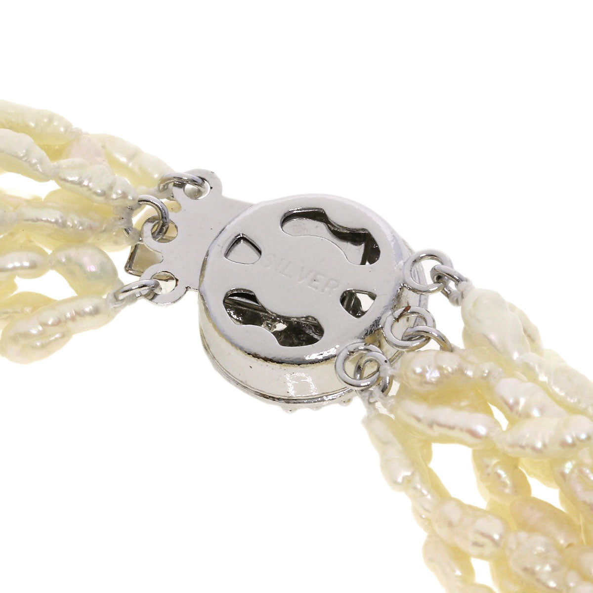 Freshwater Pearl 10-strand Bracelet 2-piece set Necklace Silver 75.7g　Ladies