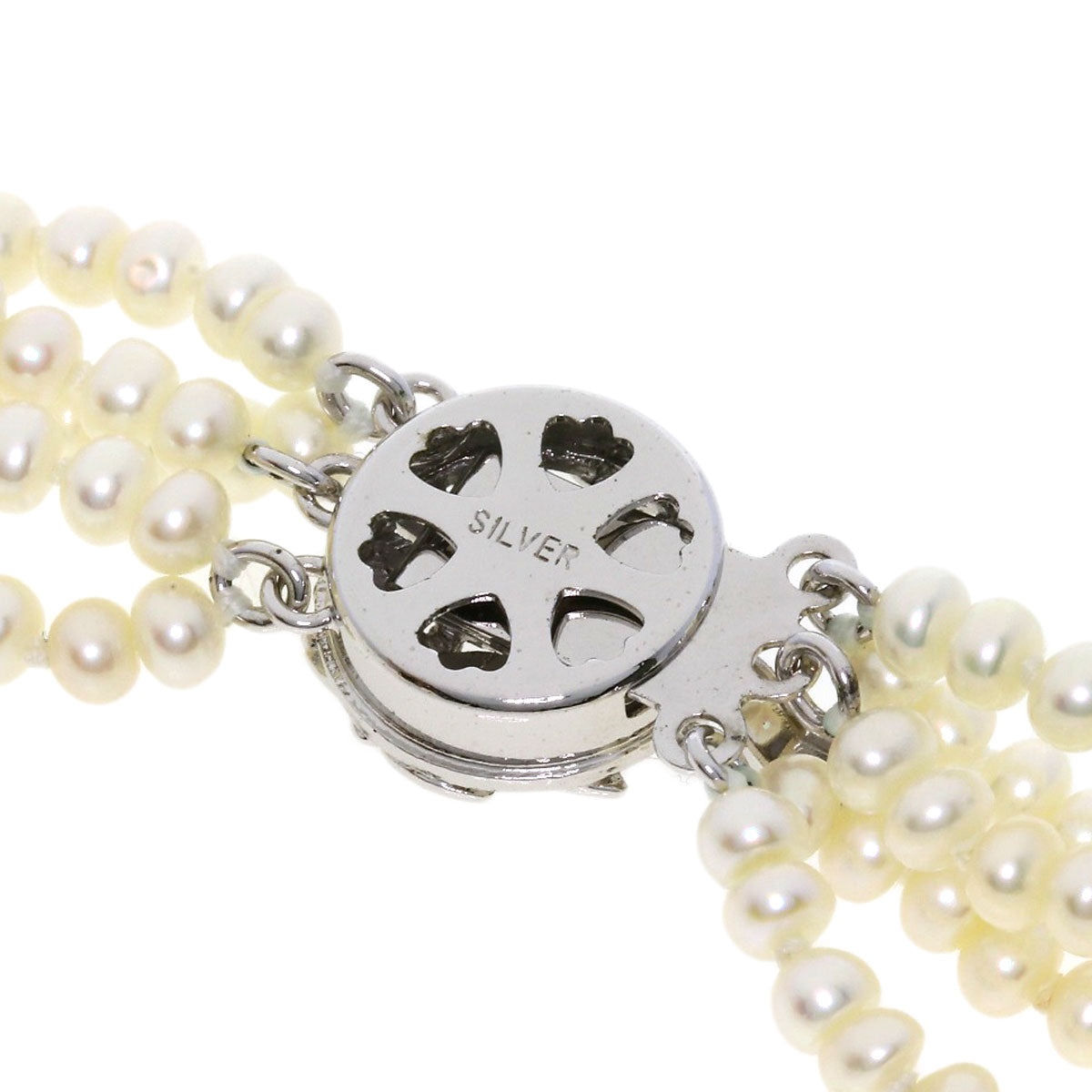 Freshwater Pearl Pearl 5 strands Necklace Silver 46.1g　Ladies