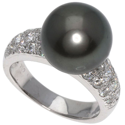 Pearl Pearl Diamond Ring K18 White Gold  7.8g　Ladies