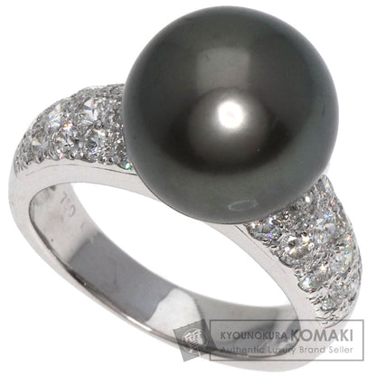 Pearl Pearl Diamond Ring K18 White Gold  7.8g　Ladies