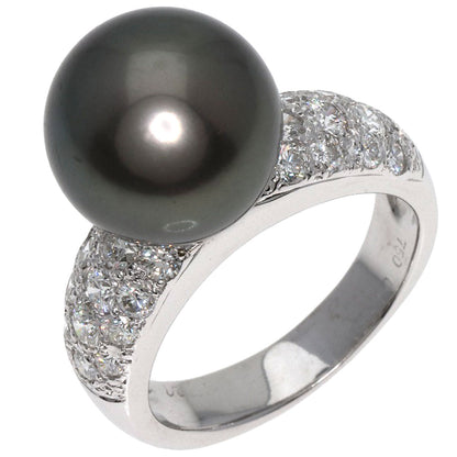 Pearl Pearl Diamond Ring K18 White Gold  7.8g　Ladies