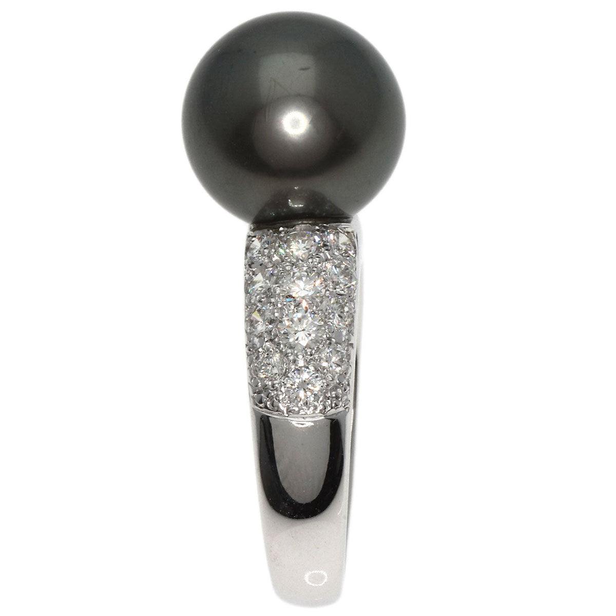 Pearl Pearl Diamond Ring K18 White Gold  7.8g　Ladies