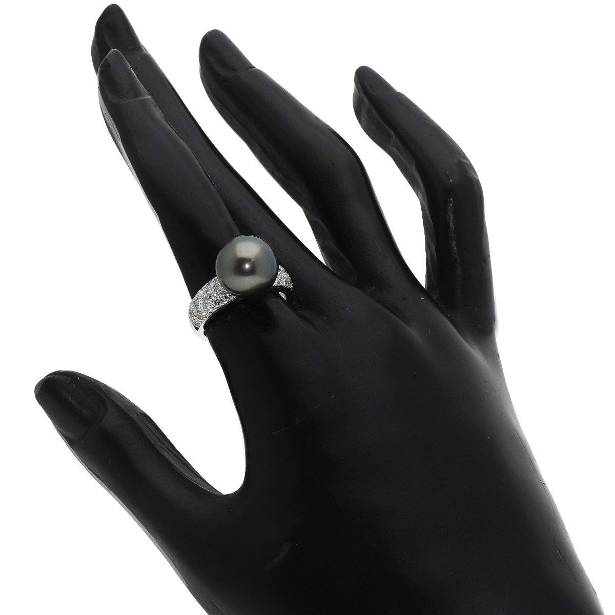 Pearl Pearl Diamond Ring K18 White Gold  7.8g　Ladies