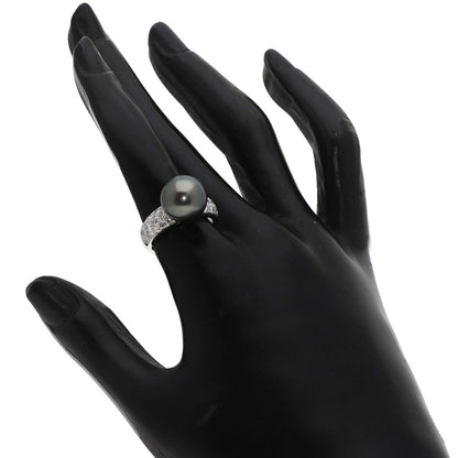 Pearl Pearl Diamond Ring K18 White Gold  7.8g　Ladies