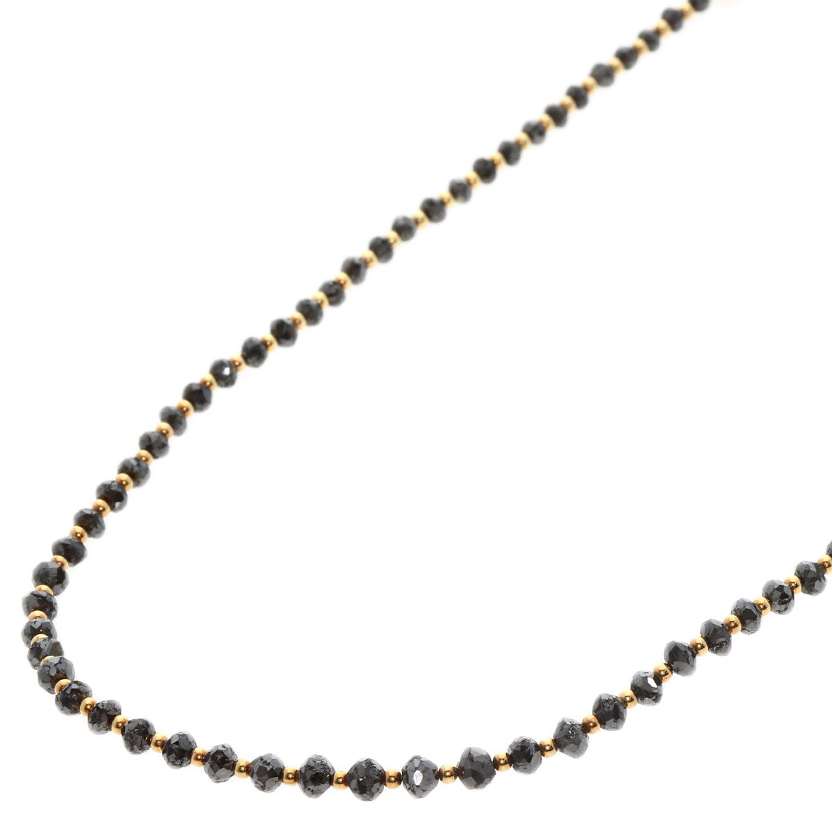 13ct Black　Diamond Necklace K18 Yellow Gold  5.5g　Ladies