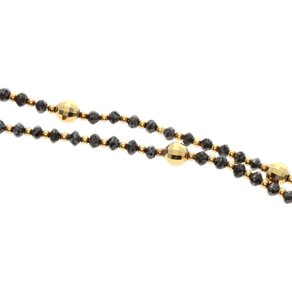 13ct Black　Diamond Necklace K18 Yellow Gold  5.5g　Ladies