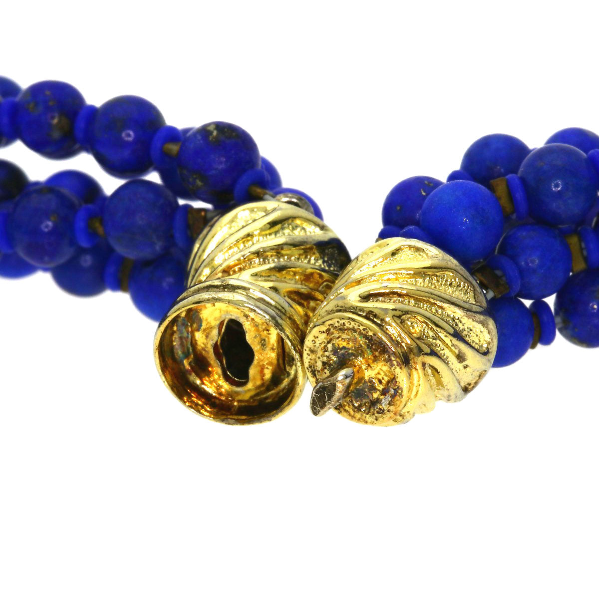 Lapis Lazuli & Azure stone Freshwater Pearl 5-row Garnet Onyx Necklace 3-piece set Necklace Metal 47.2g　Ladies