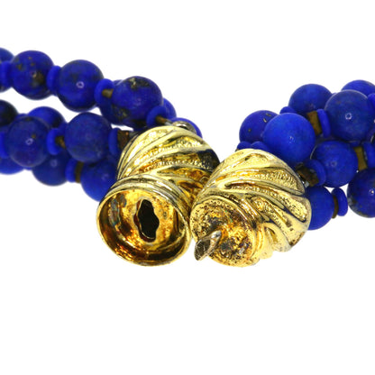 Lapis Lazuli & Azure stone Freshwater Pearl 5-row Garnet Onyx Necklace 3-piece set Necklace Metal 47.2g　Ladies