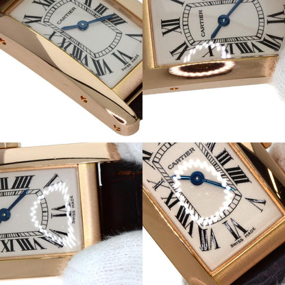 CARTIER Tank American SM Watches W2607456 K18 Pink Gold/Leather Ladies