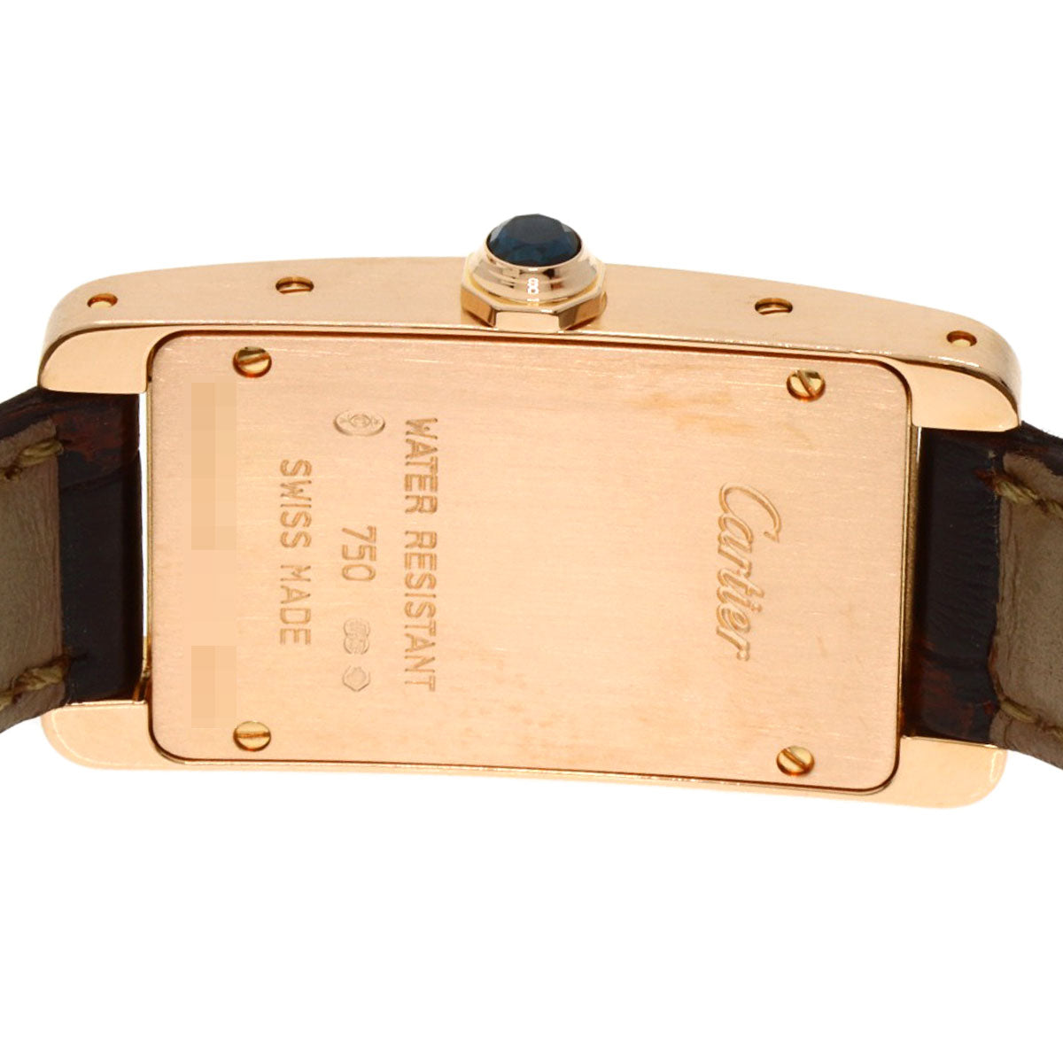 CARTIER Tank American SM Watches W2607456 K18 Pink Gold/Leather Ladies