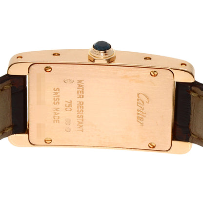 CARTIER Tank American SM Watches W2607456 K18 Pink Gold/Leather Ladies