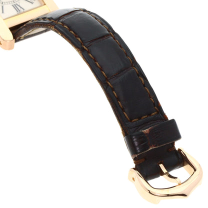 CARTIER Tank American SM Watches W2607456 K18 Pink Gold/Leather Ladies