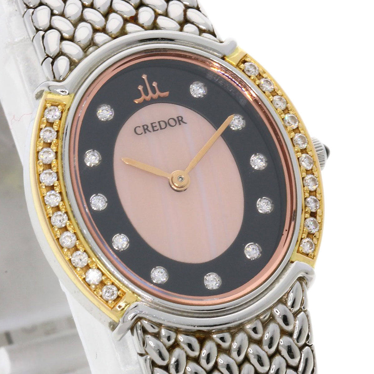 SEIKO CREDOR 11P Bezel Diamond Watches 5A70-0AT0 Stainless Steel/Stainless Steel Ladies