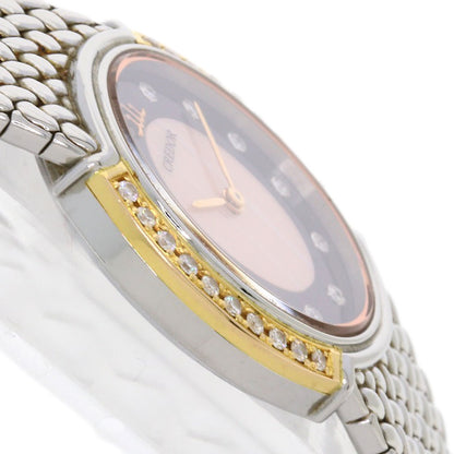 SEIKO CREDOR 11P Bezel Diamond Watches 5A70-0AT0 Stainless Steel/Stainless Steel Ladies