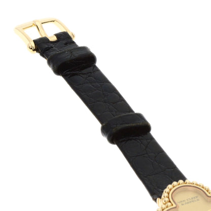Van Cleef & Arpels Vintage alhambra Watches 122974 K18 Yellow Gold/Leather Ladies