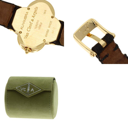 Van Cleef & Arpels Vintage alhambra Watches 122974 K18 Yellow Gold/Leather Ladies