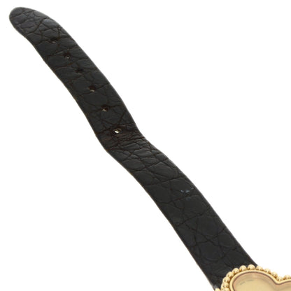 Van Cleef & Arpels Vintage alhambra Watches 122974 K18 Yellow Gold/Leather Ladies