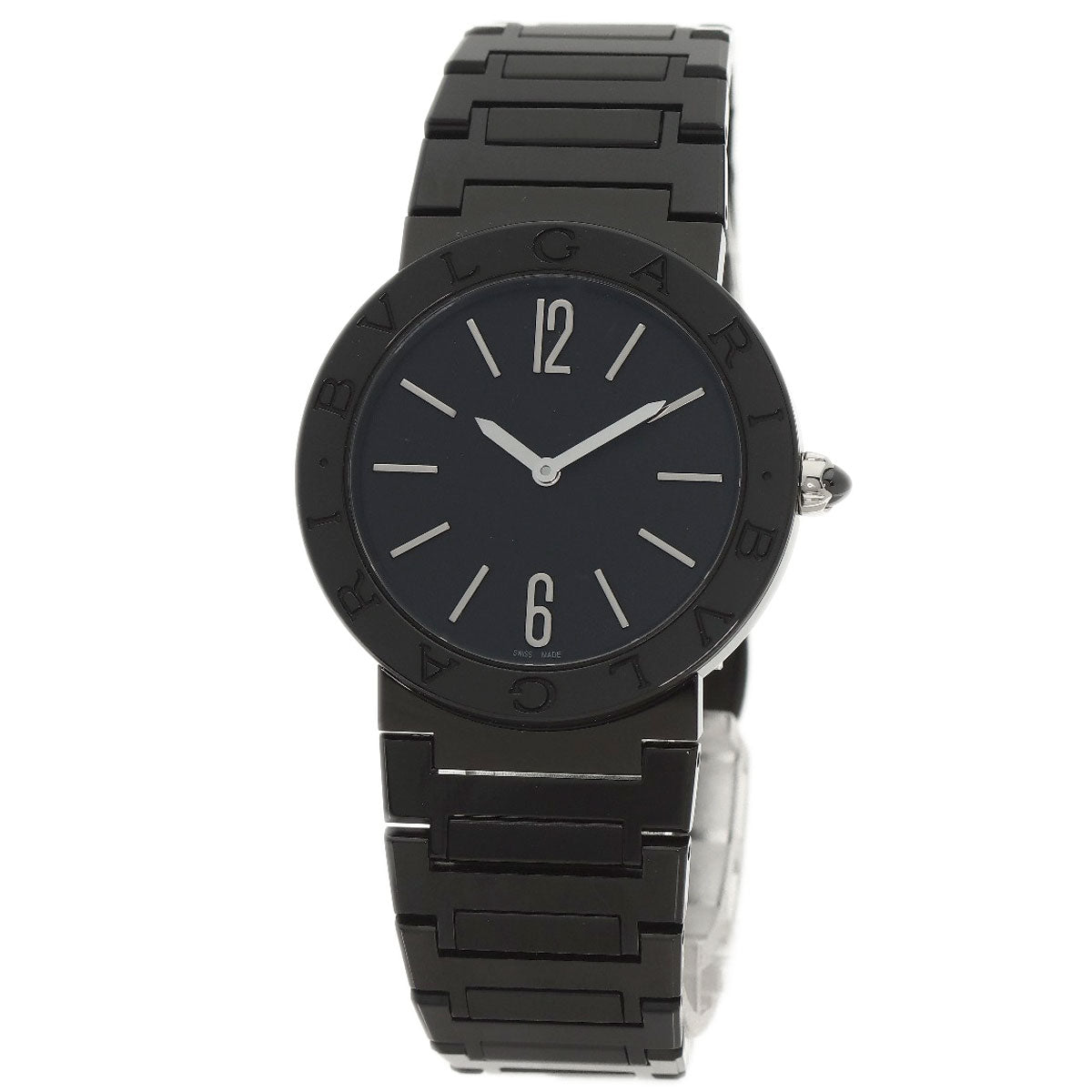 BVLGARI BVLGARI BVLGARI Black Diamond-like carbon Watches BB33S Stainless Steel/Stainless Steel Boys