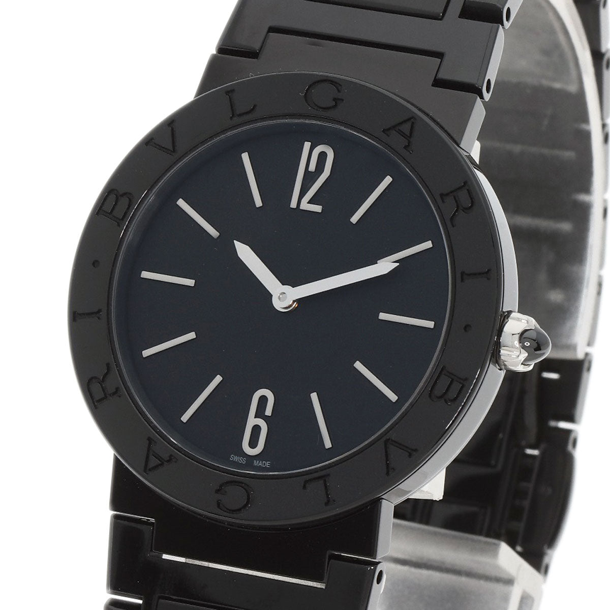 BVLGARI BVLGARI BVLGARI Black Diamond-like carbon Watches BB33S Stainless Steel/Stainless Steel Boys