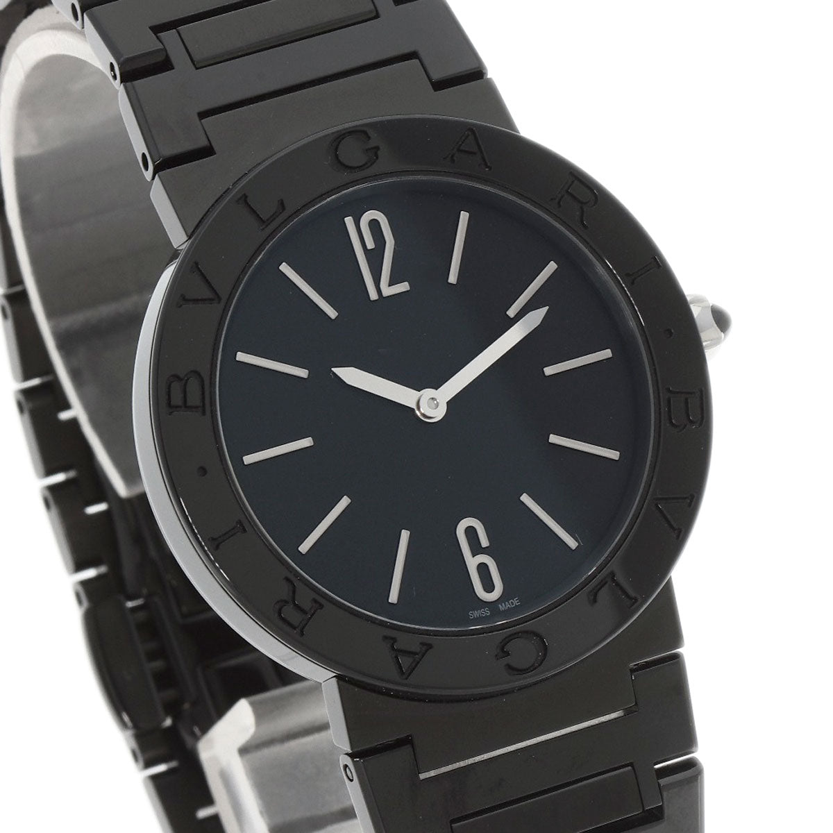 BVLGARI BVLGARI BVLGARI Black Diamond-like carbon Watches BB33S Stainless Steel/Stainless Steel Boys