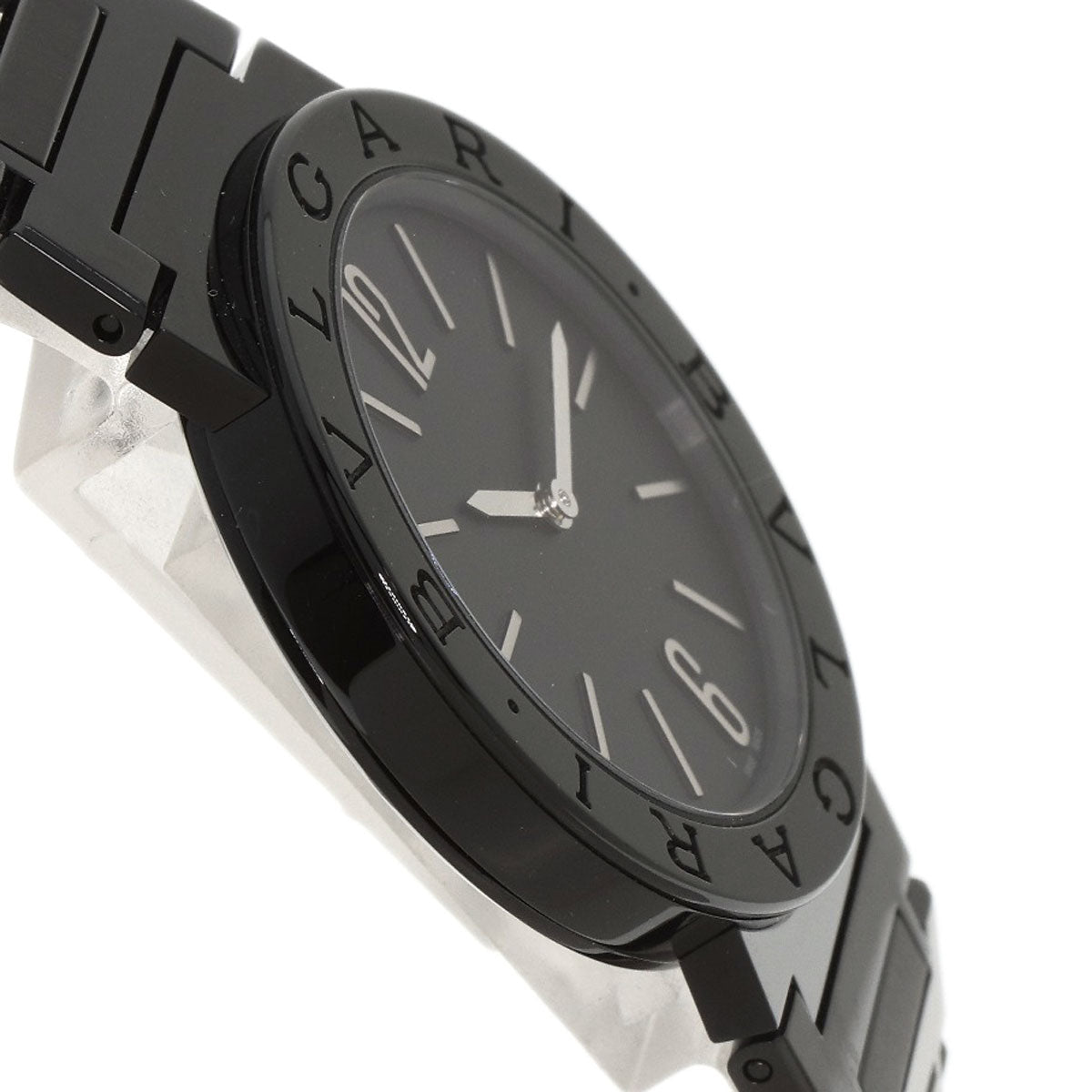 BVLGARI BVLGARI BVLGARI Black Diamond-like carbon Watches BB33S Stainless Steel/Stainless Steel Boys