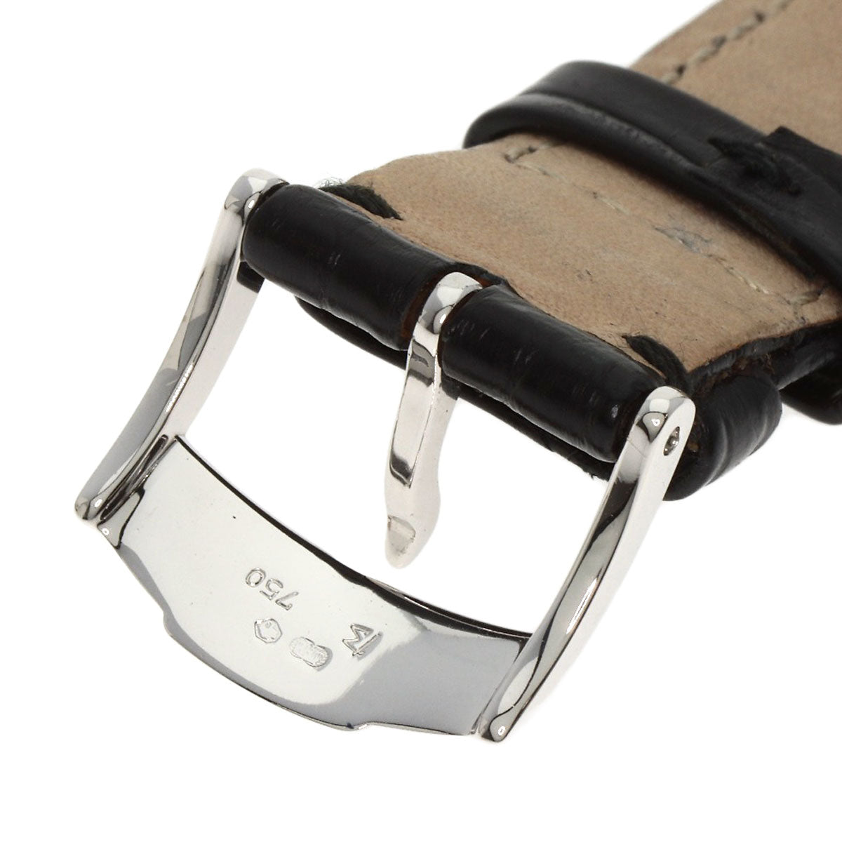 PIAGET Extra Flat Square Watches 90300 K18 White Gold/Leather mens