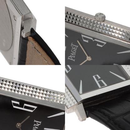PIAGET Extra Flat Square Watches 90300 K18 White Gold/Leather mens