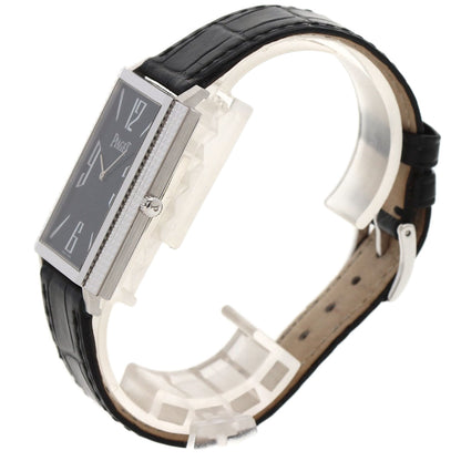 PIAGET Extra Flat Square Watches 90300 K18 White Gold/Leather mens