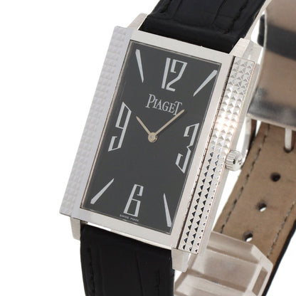 PIAGET Extra Flat Square Watches 90300 K18 White Gold/Leather mens