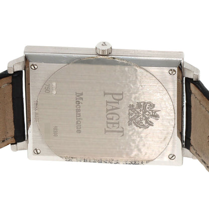 PIAGET Extra Flat Square Watches 90300 K18 White Gold/Leather mens
