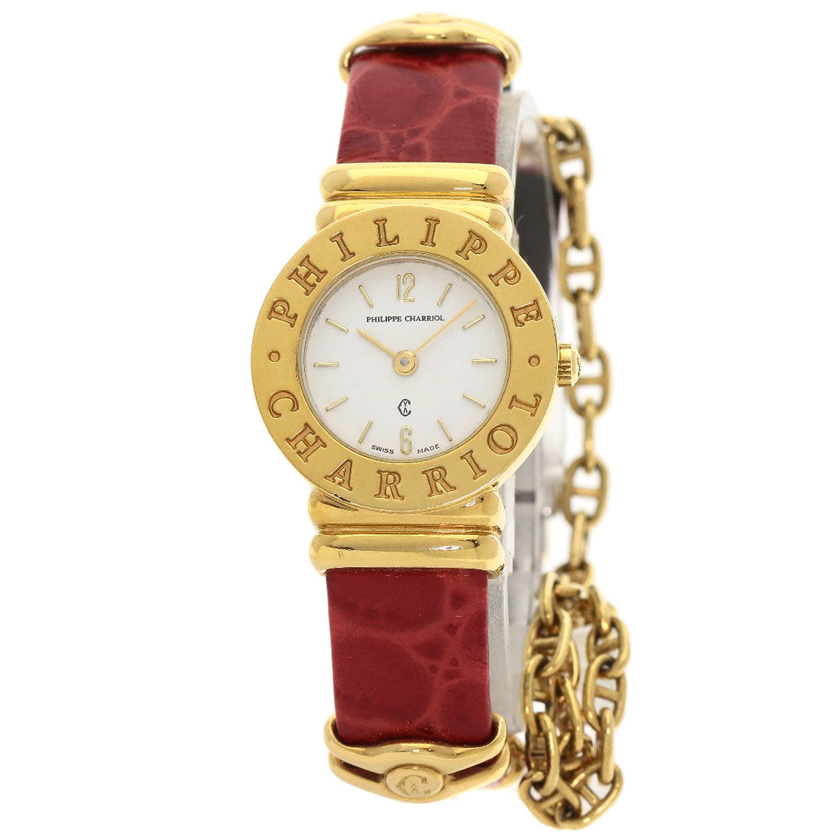 PHILIPPE CHARRIOL Saint Tropez Watches 7007901 Gold Plated/Leather Ladies