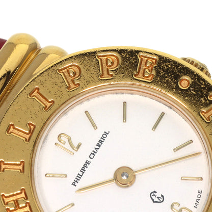 PHILIPPE CHARRIOL Saint Tropez Watches 7007901 Gold Plated/Leather Ladies