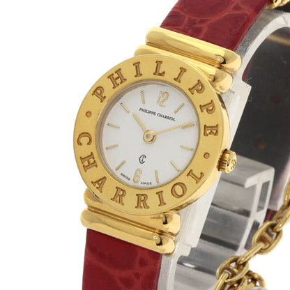 PHILIPPE CHARRIOL Saint Tropez Watches 7007901 Gold Plated/Leather Ladies