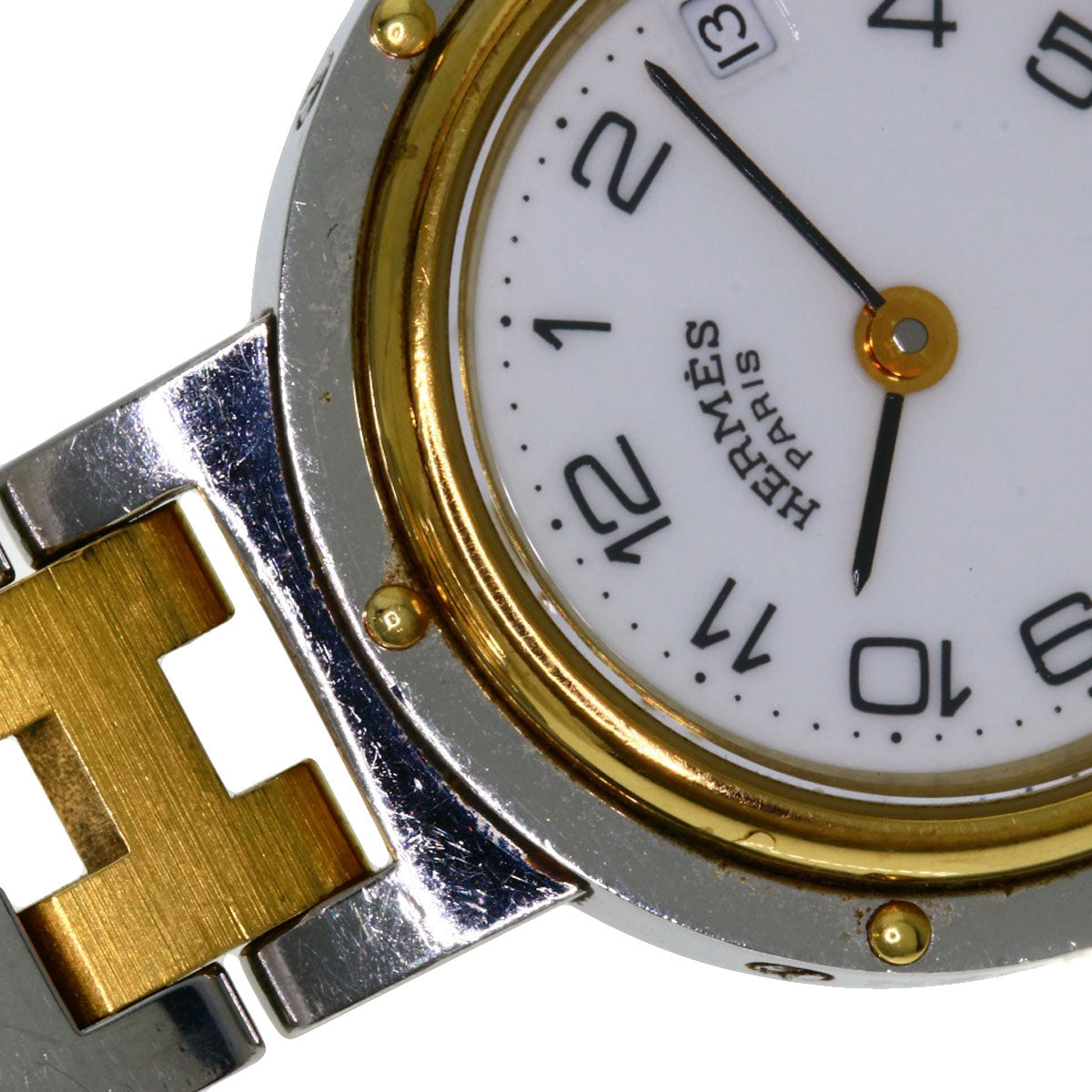 HERMES Clipper Watches Stainless Steel/SSxGP Ladies