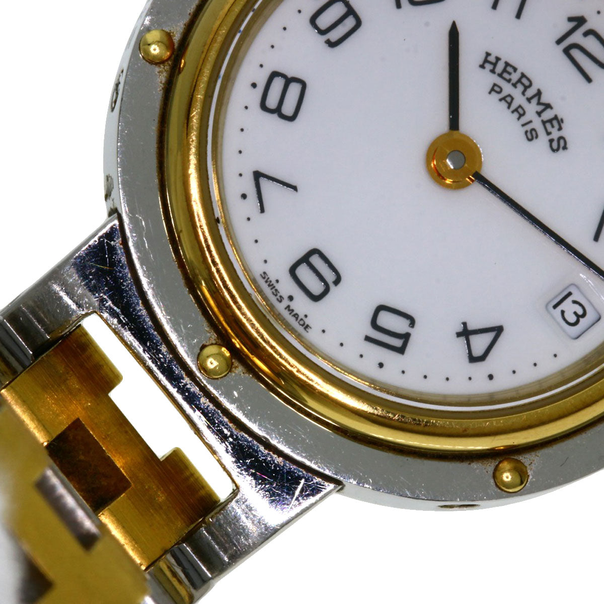 HERMES Clipper Watches Stainless Steel/SSxGP Ladies