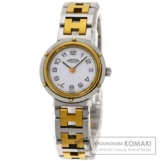 HERMES Clipper Watches Stainless Steel/SSxGP Ladies