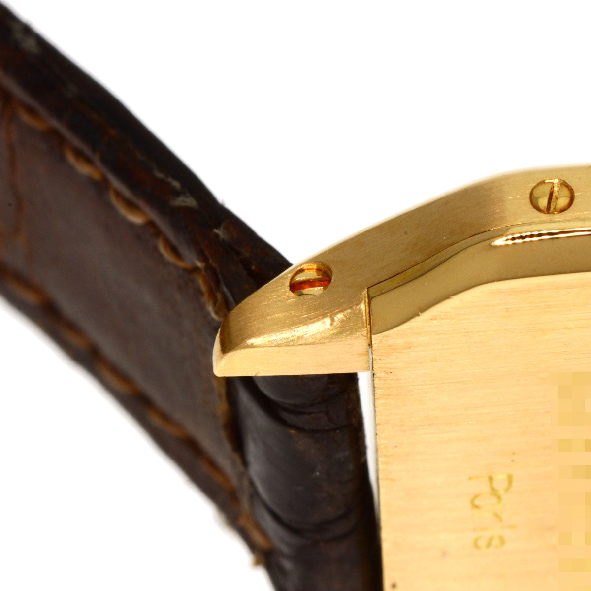 CARTIER Santos Dumont SM Watches W1505556 K18 Yellow Gold/Leather Ladies