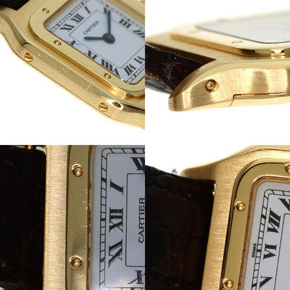 CARTIER Santos Dumont SM Watches W1505556 K18 Yellow Gold/Leather Ladies