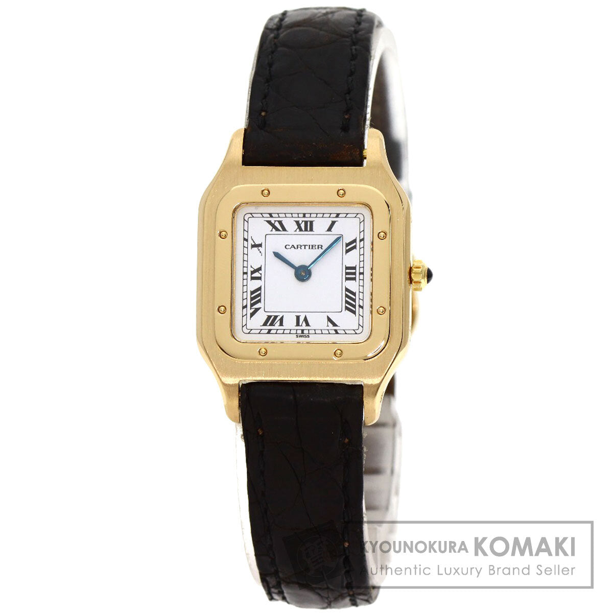 CARTIER Santos Dumont SM Watches W1505556 K18 Yellow Gold/Leather Ladies