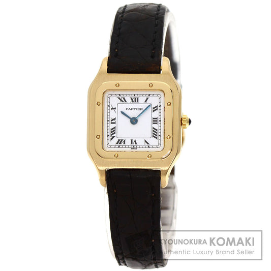 CARTIER Santos Dumont SM Watches W1505556 K18 Yellow Gold/Leather Ladies